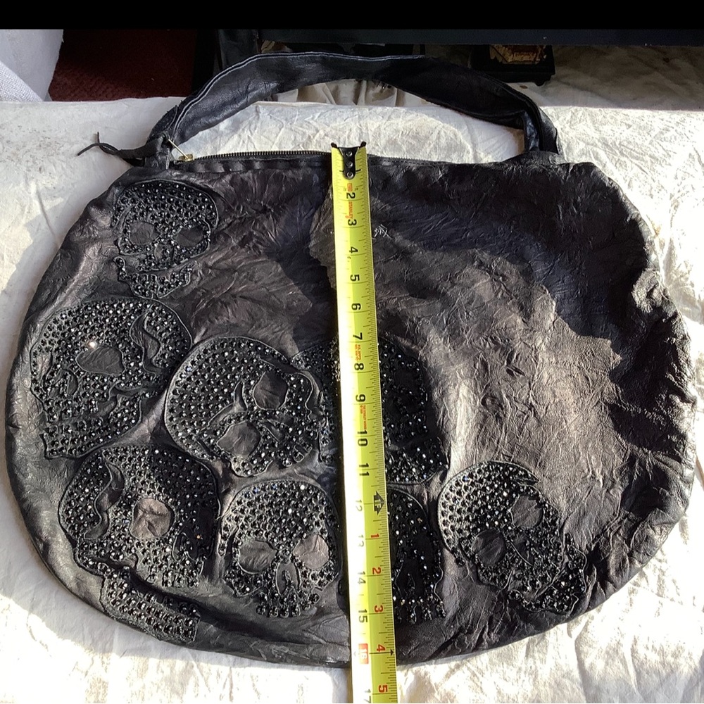 The Great China Wall Leather Embellished Skull Bag Swarovski Crystals View 4